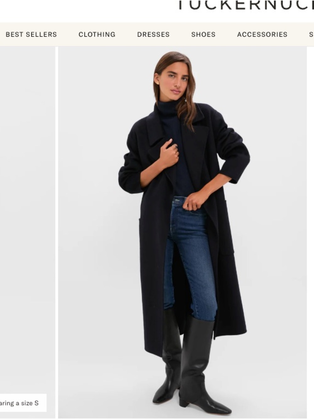 Tuckernuck Black Long Wool Coat
